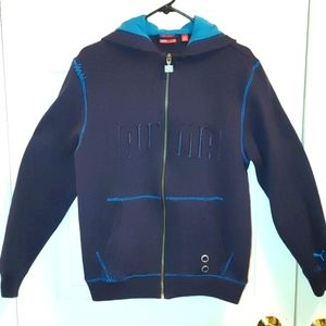 Large blue and aqua Puma hoodie